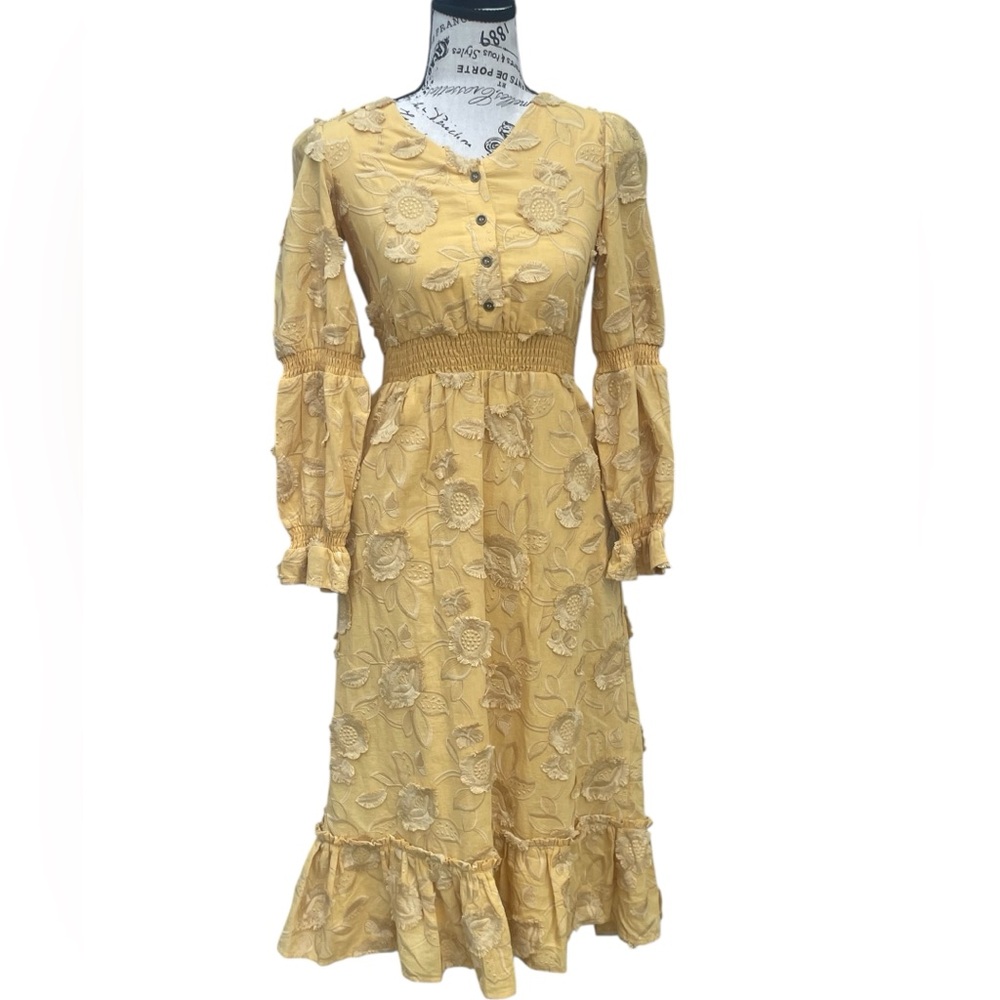 ROOLEE‎ Embroidered, Long Sleeve Floral Dress, Size XXS, NWT